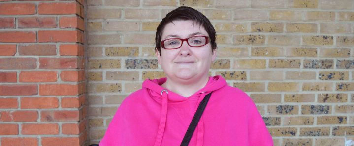 Woman wearing glasses